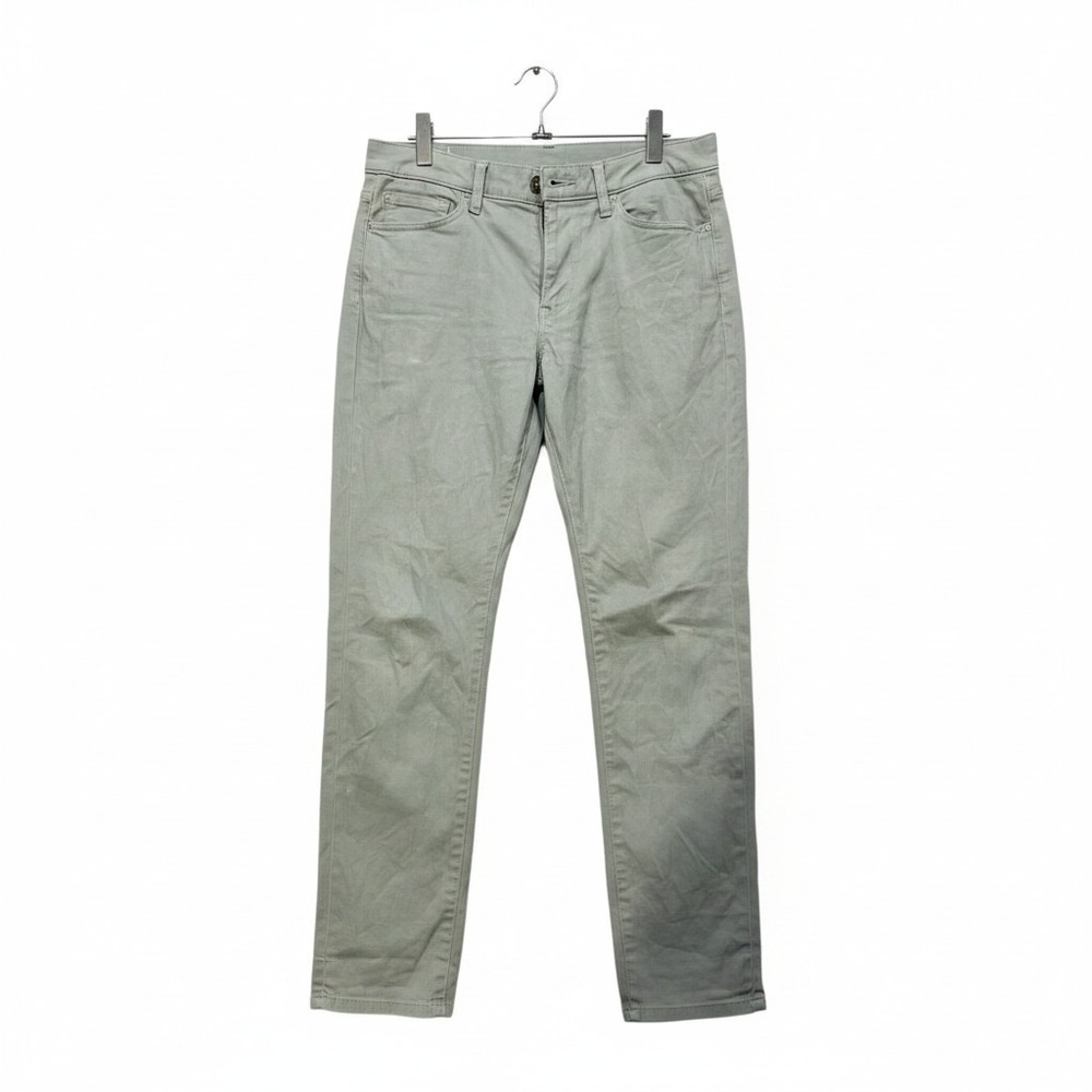Uniqlo Chino Pants Womens Sage Green Ultra Stretch Skinny Tapered Mid Rise 27
